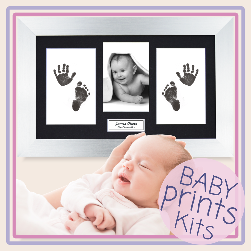 Premium Baby Handprint, Footprint & Picture Frame Kit - Registry for Baby  Shower - Baby Gifts for Newborn Babies - Clay & 2 Photo Frames in White &  Pink, Tiffan…