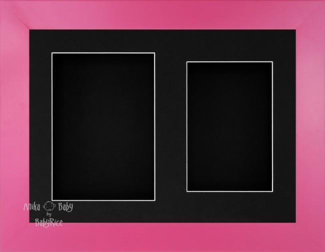 11.5x8.5" Pink Finish 3D Display Frame 2 Hole Black Mount Black Back