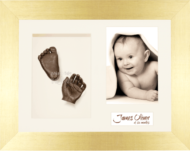 Baby Casting Kit / Gold Frame / Cream Mount / Bronze Paint