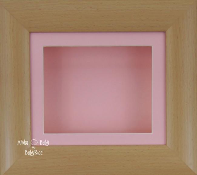 6x5" Beech Effect display frame / Pink mount & Backing