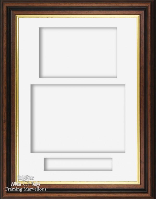 Dark Brown Mahogany Box Display Frame White