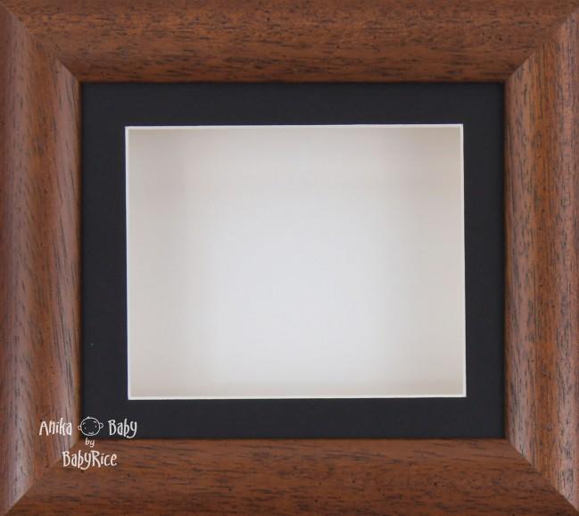 6x5" Dark Wood display frame / Black mount & White Backing