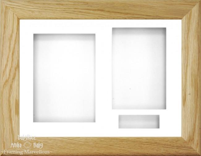 Solid Oak Wood 3D Display Box Frame White