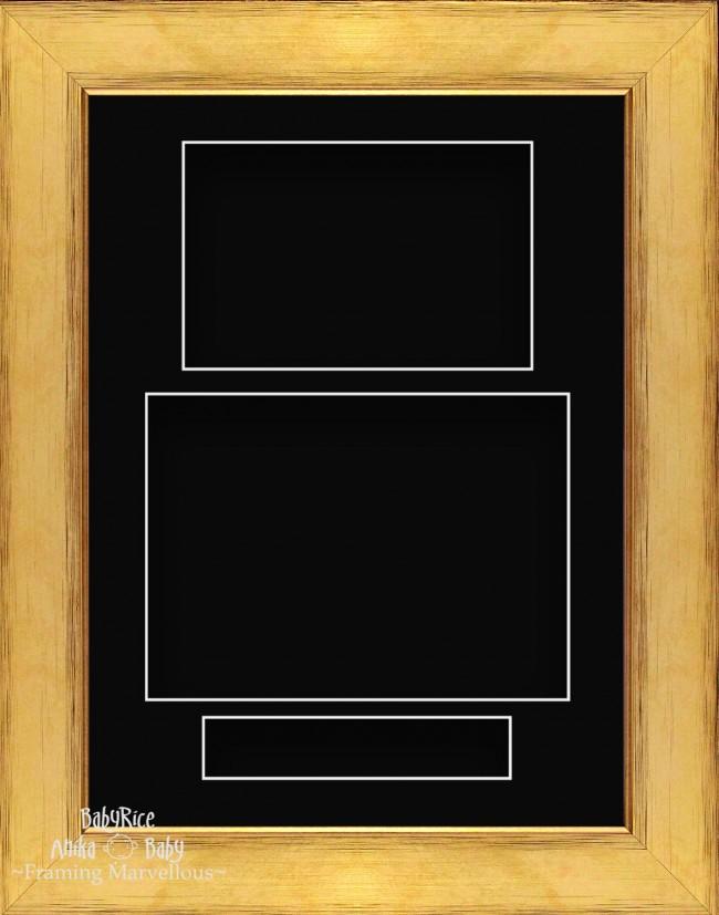 11.5x8.5" Gold 3D Deep Shadow Box Frame Black Portrait