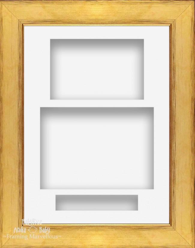 11.5x8.5" Gold 3D Deep Shadow Box Frame White Portrait