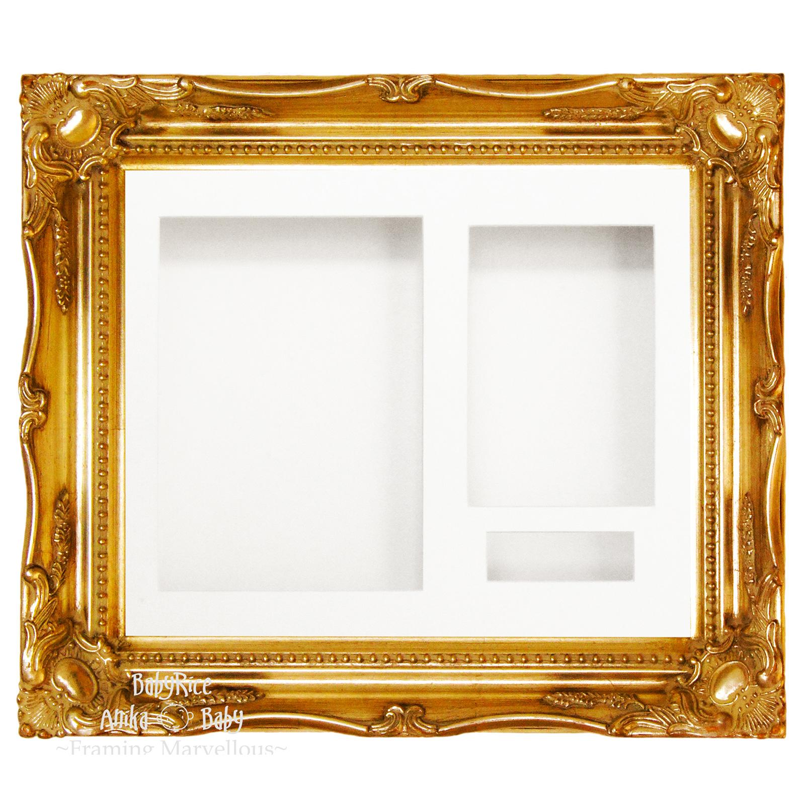 Gold Ornate Rococo frame, White Mount and Backing Card