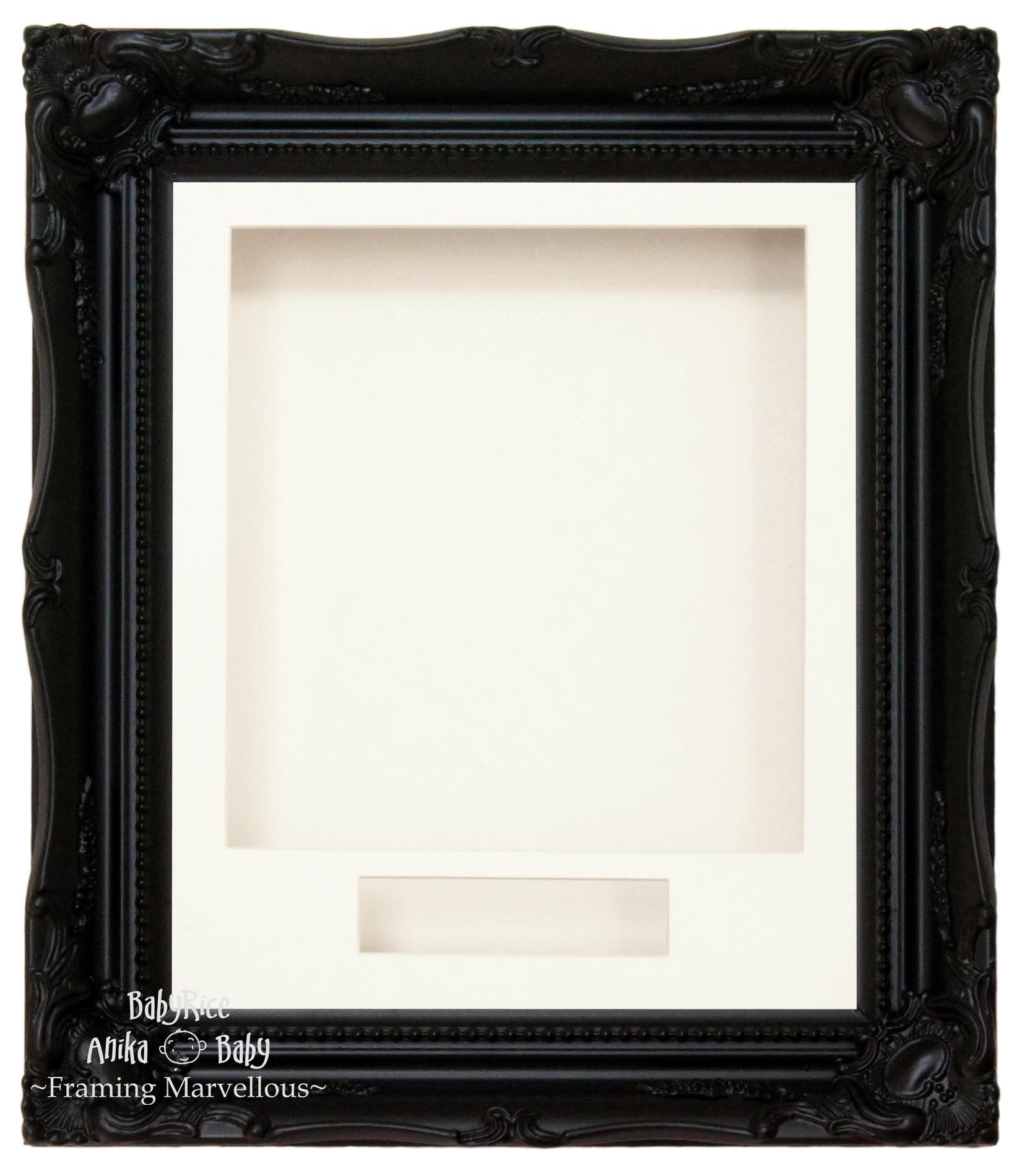 Black Rococo Ornate Dox Display Frame - White Mount