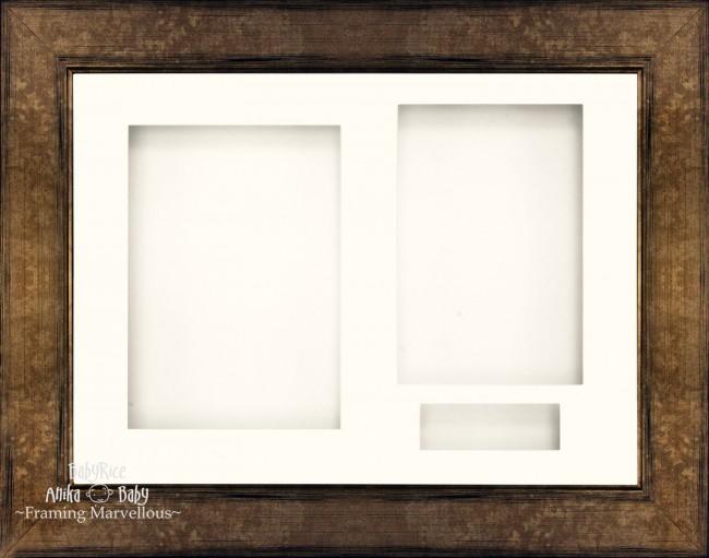 Bronze Brown 3D Shadow Box Picture Display Frame 3 Hole Mount