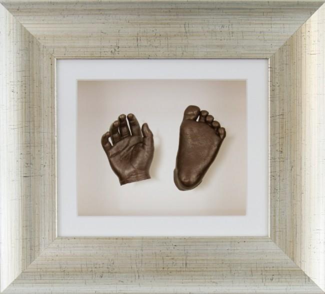 Baby Casting Kit Antique Silver Frame White Bronze paint