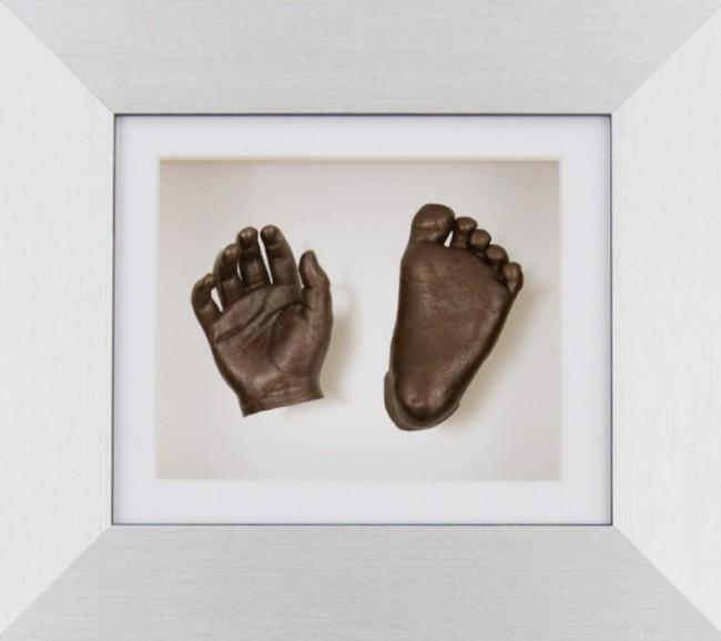 Silver Frame 3D Baby Casting Kit White Display Bronze paint