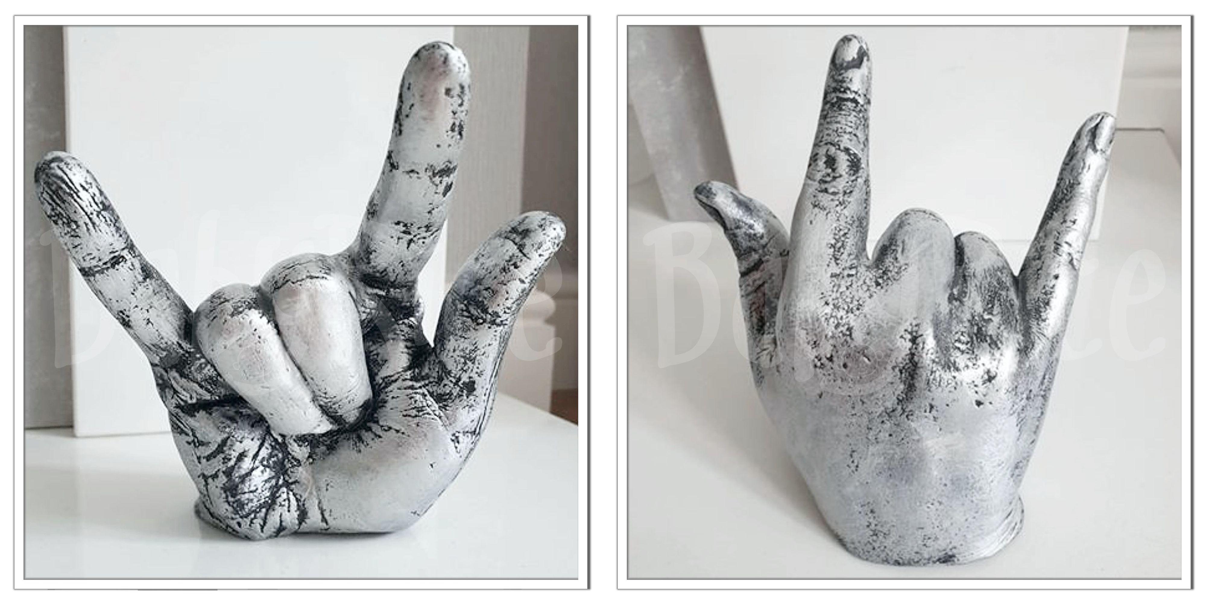 Adult 3D Life Casting Kit 2 Hand Casts - Pewter Metallic Paint