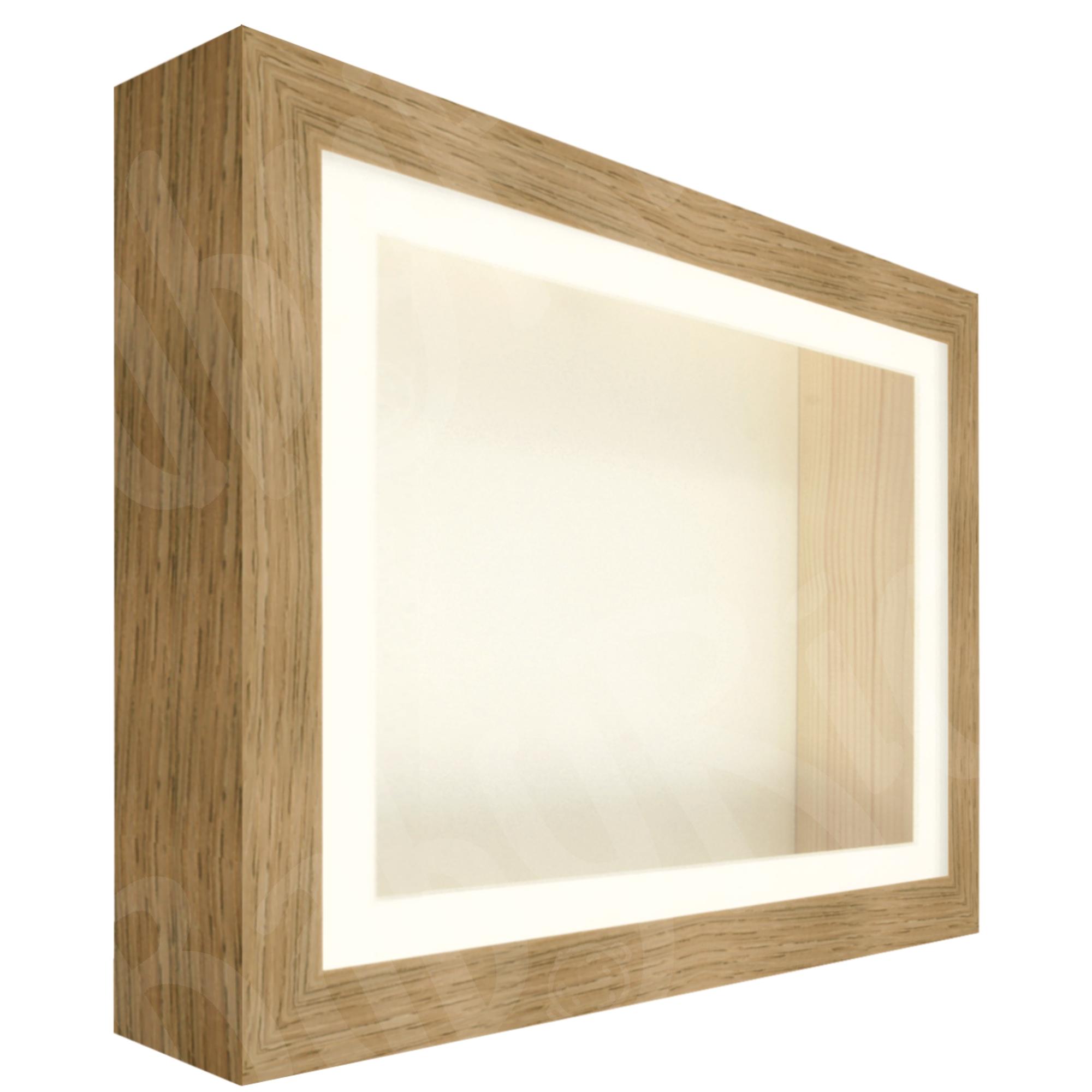 Oak Veneer Box Frame, Cream Inserts