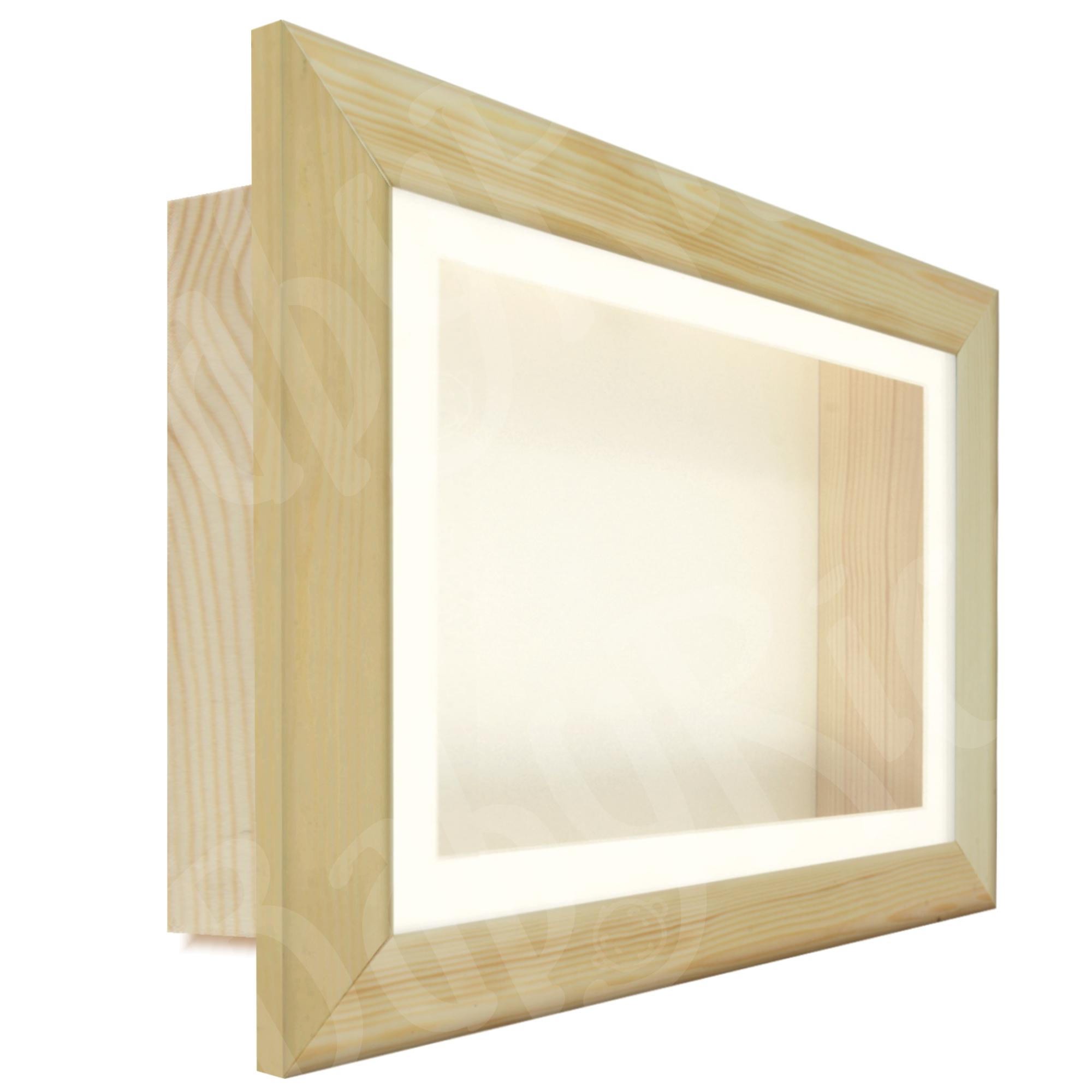Pine Wooden Deep Box Display Frame