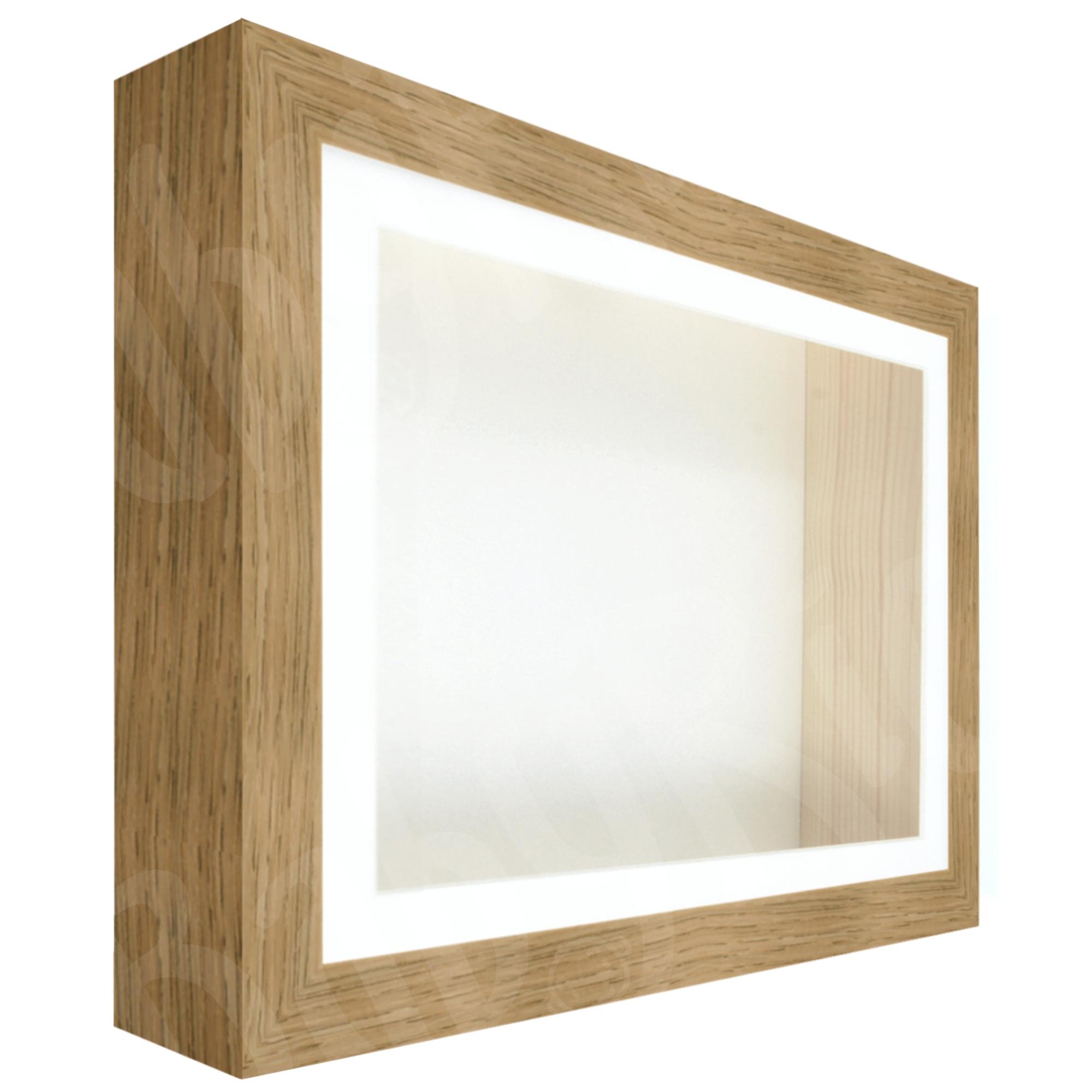 Oak Woodgrain Box Frame, White Inserts