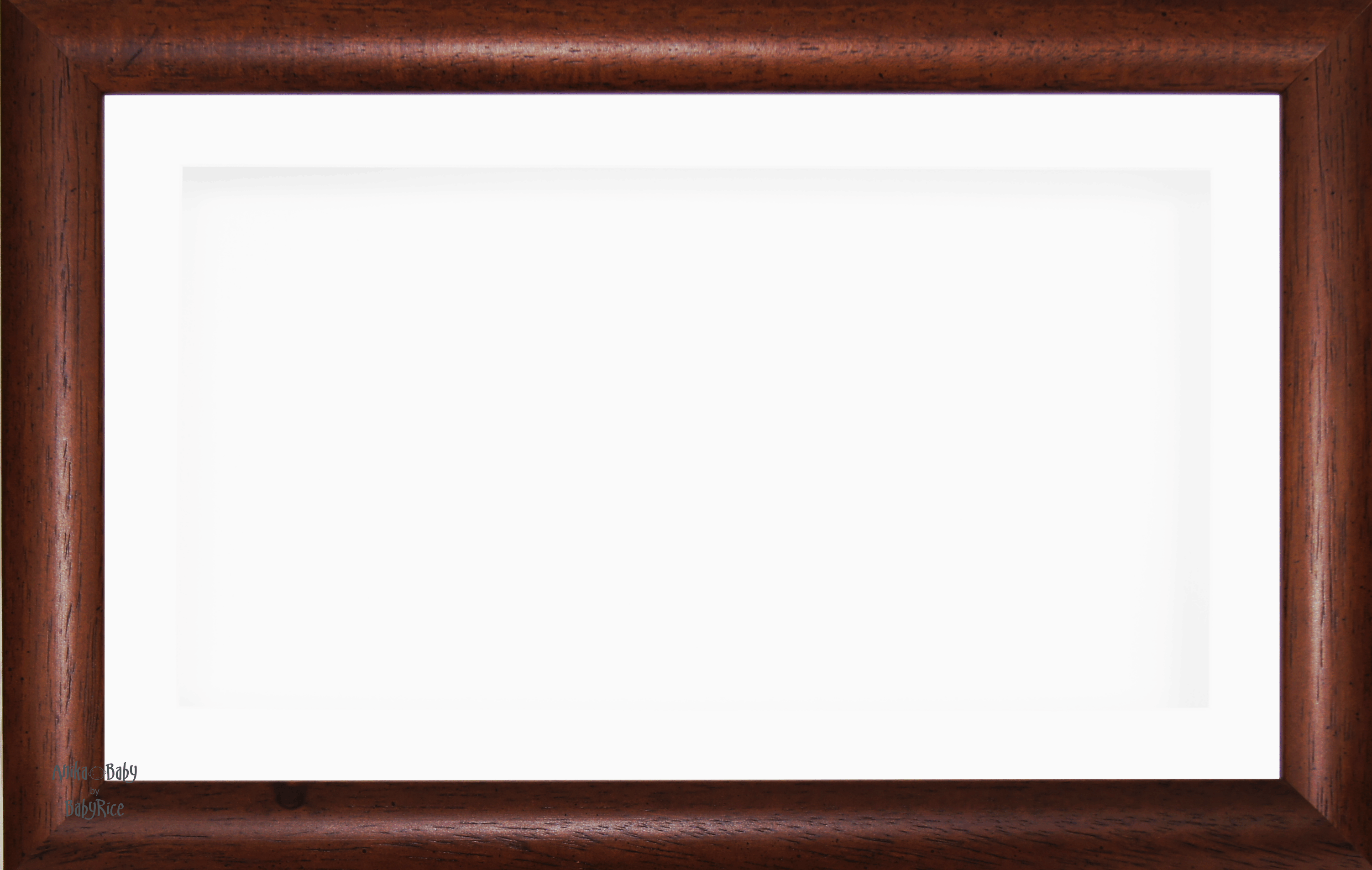 Dark Brown Wood Box Display Frame White Inserts