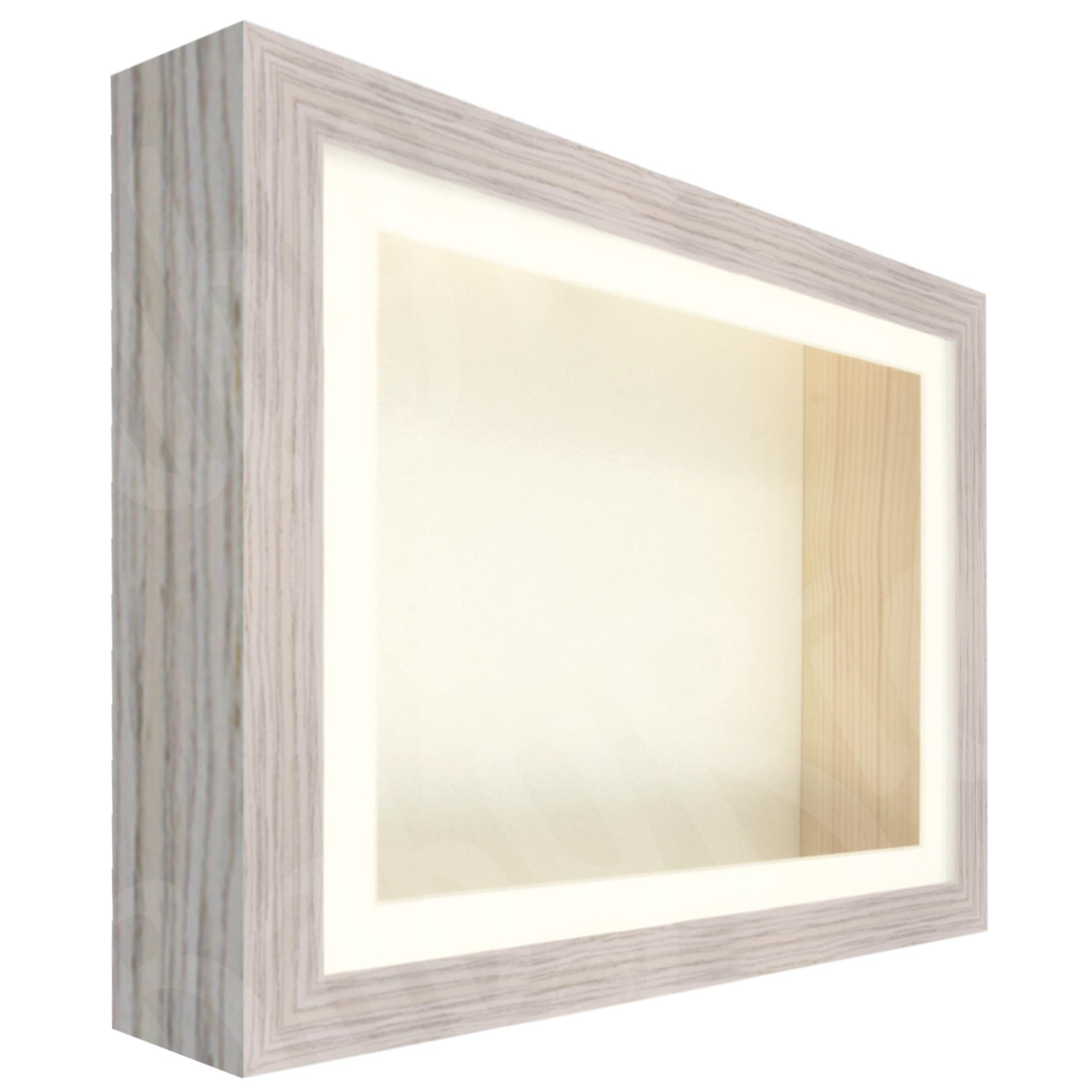 White Stone Grey Box Frame / Cream inserts