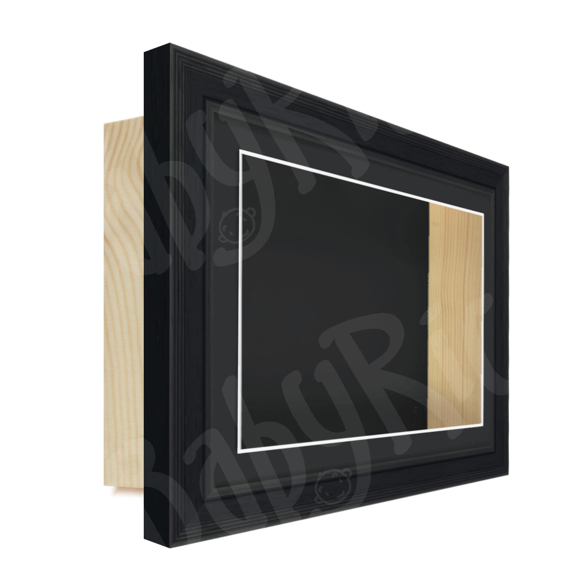 Black Scoop Woodgrain Extra Deep Display Shadow Box Frame