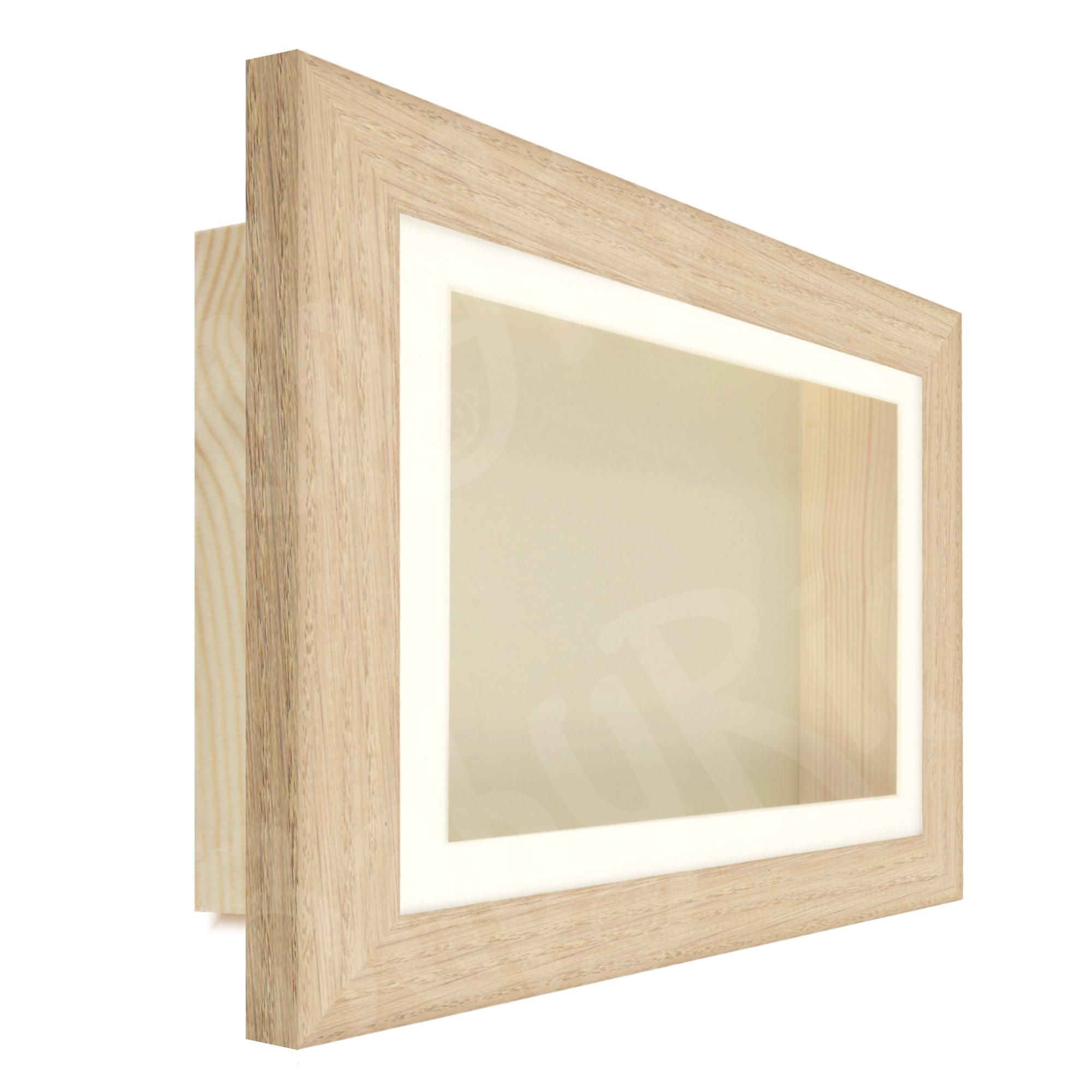 Solid Oak Wooden Deep Box Display Frame