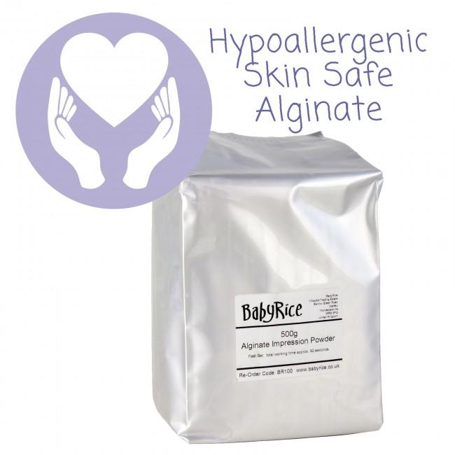 BabyRice alginate is safe to use on the softest newborn skin