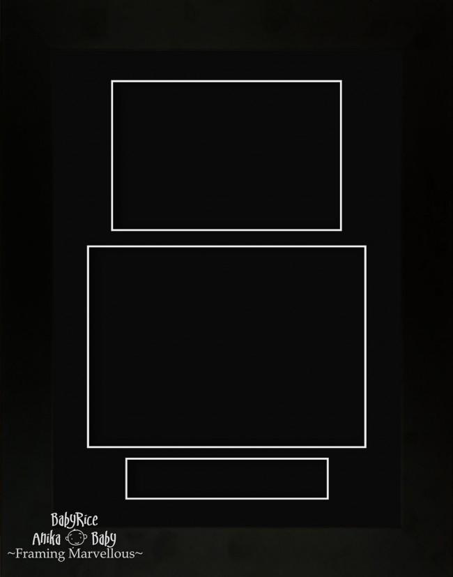 11.5x8.5" Black display Frame Black 3 hole mount Portrait