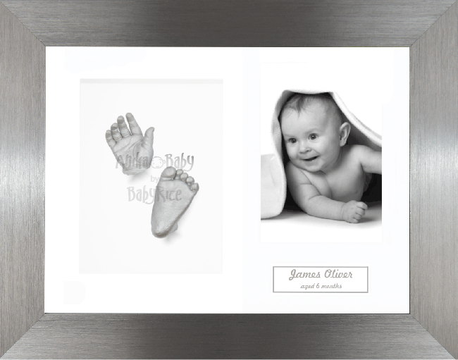 New Baby Casting Kit, Pewter Photo Frame, Silver Plaster Casts