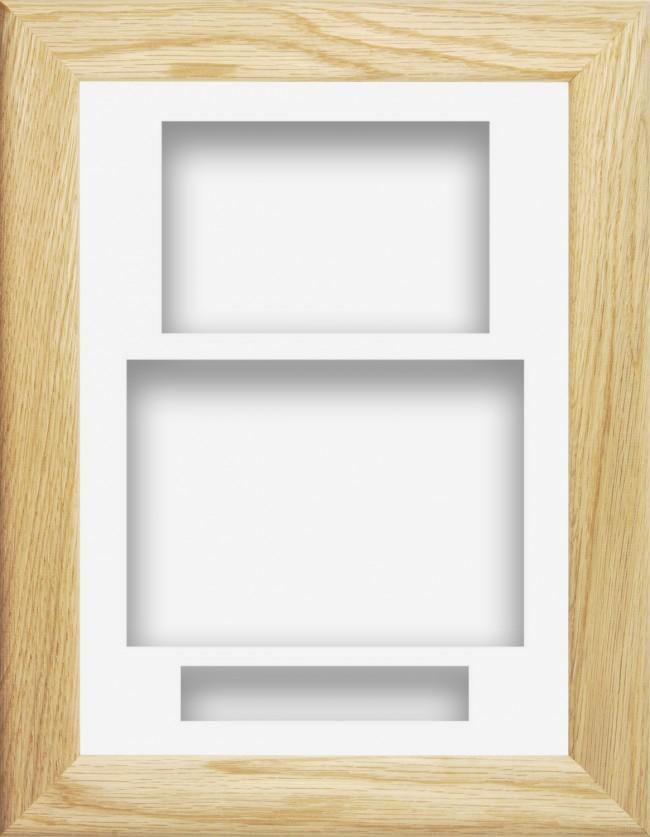 11.5x8.5 Solid Oak Wooden Deep Box Display Frame White Portrait