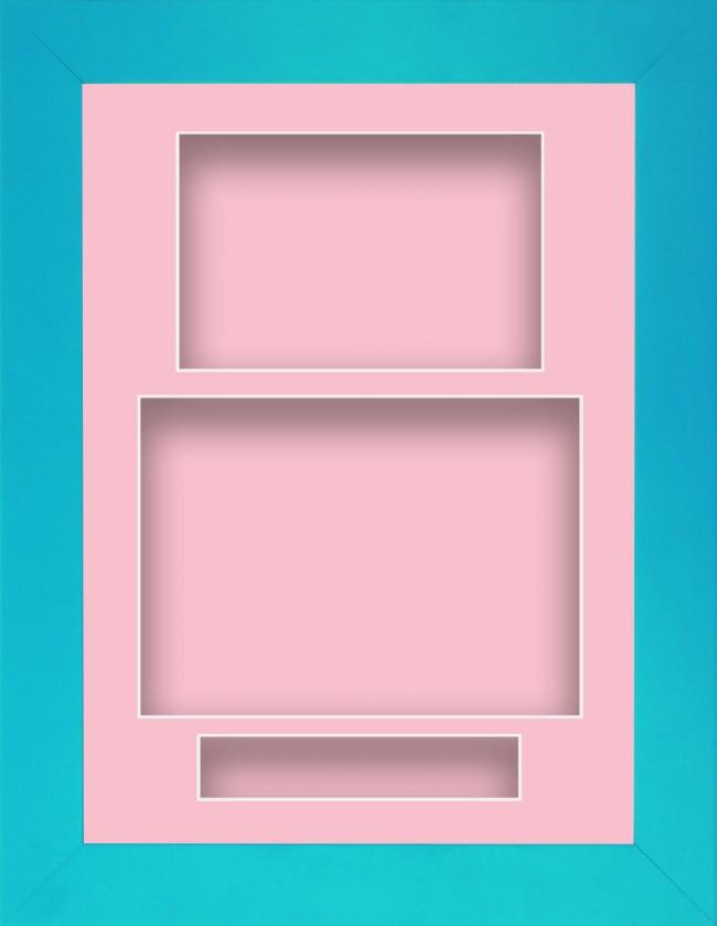 11.5x8.5 Blue Deep Box Display Frame Pink Portrait