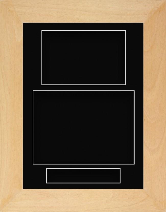 11.5x8.5 Beech Wooden Deep Box Display Frame Black Portrait