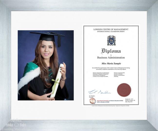 Large Brushed Silver Frame A4 10x8 Photo Picture Certificate Graduation Diploma Wedding-White