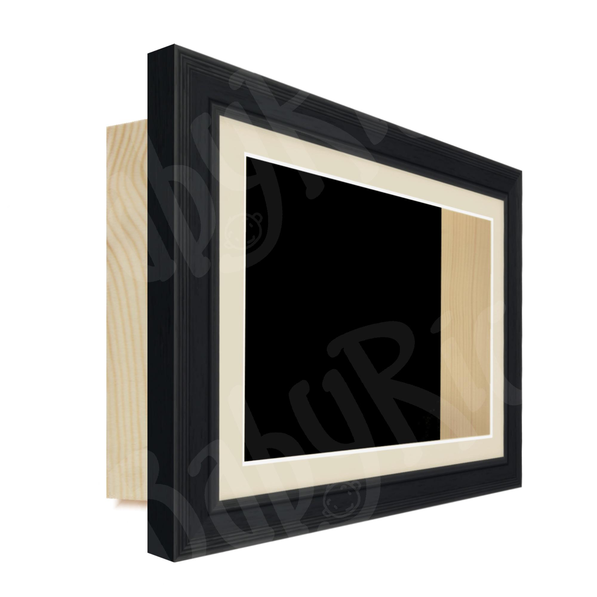 Black Scoop Woodgrain Deep Box 3D Display Frame
