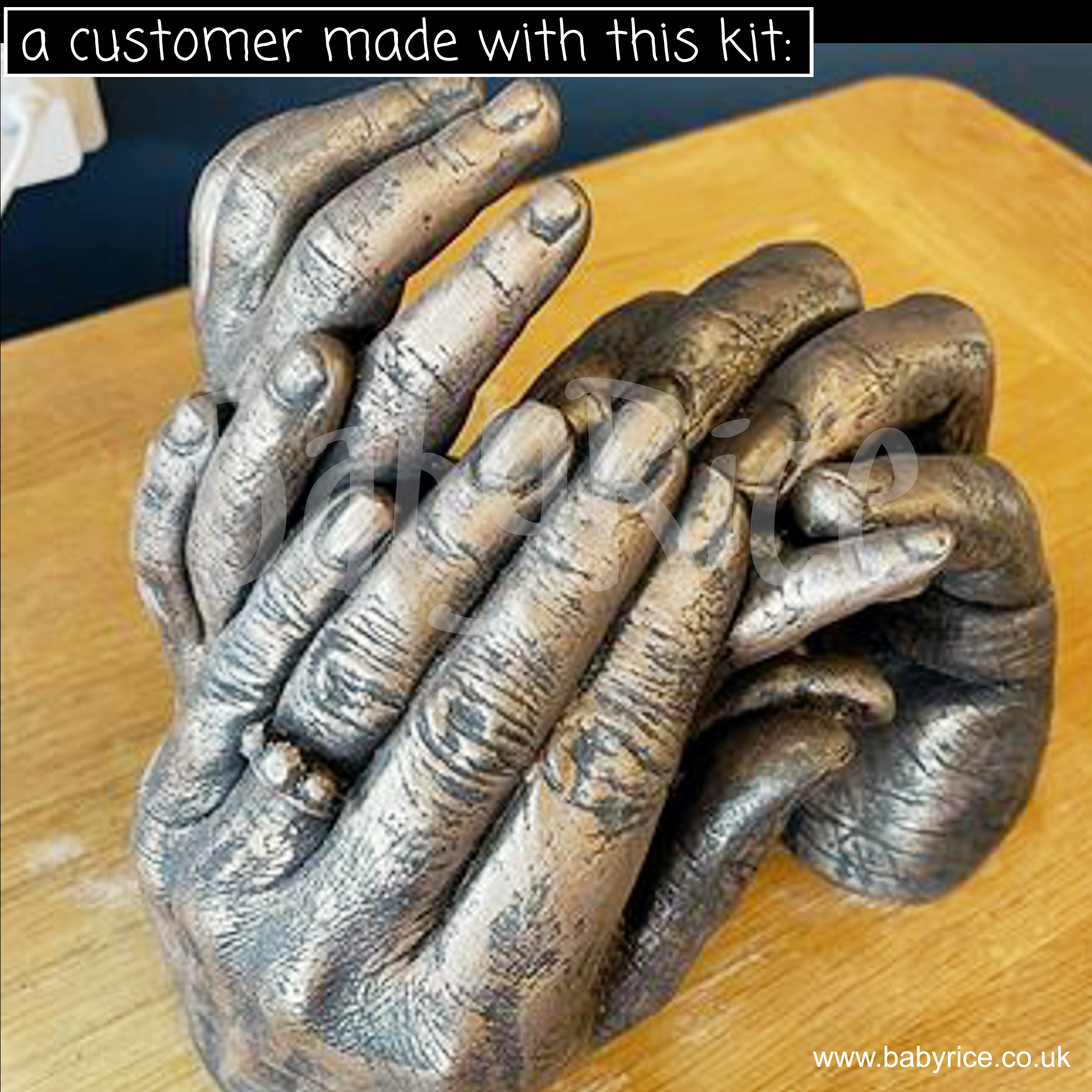 Adult 3D Life Casting Kit 2 Hand Casts - Bronze Metallic Paint