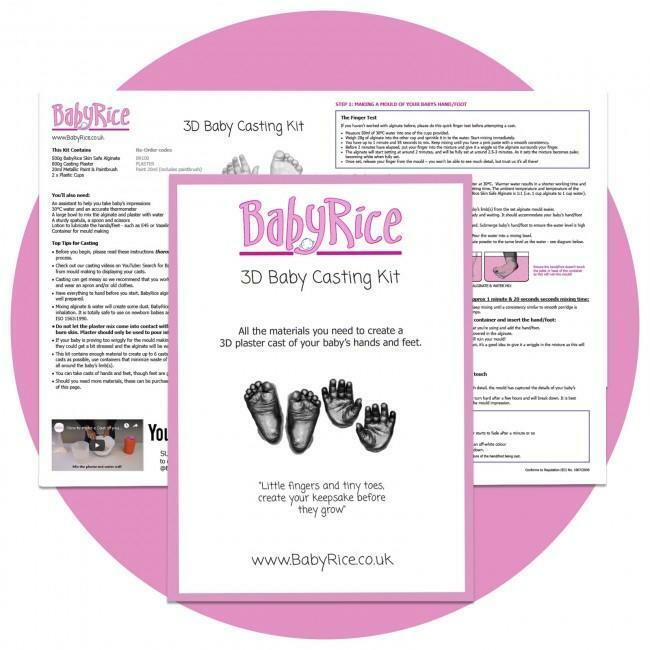 Instructions for baby hand and foot casting