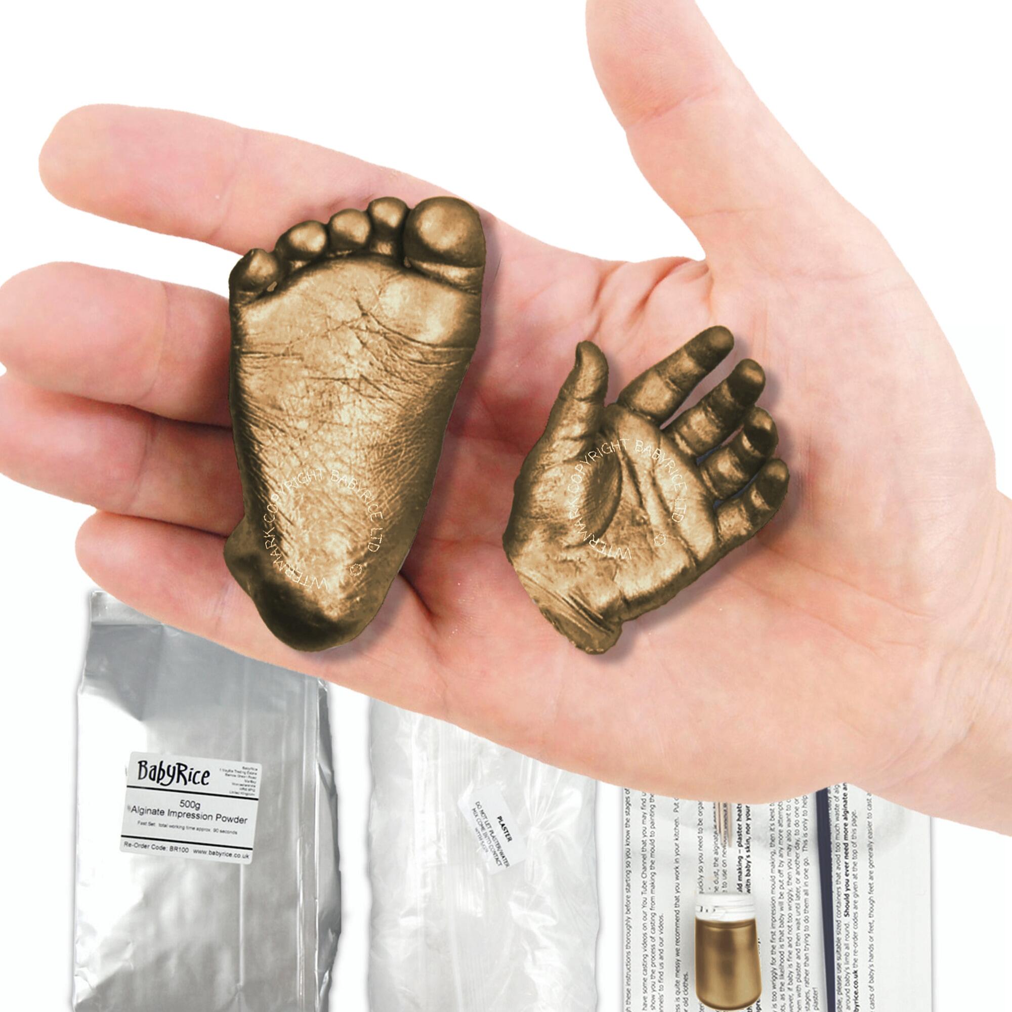 metallic bronze baby hand foot 3d casts kit set