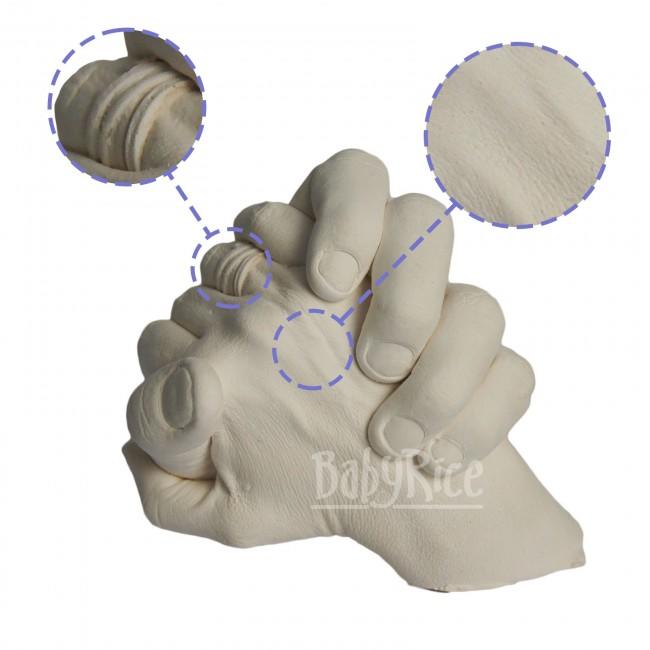 Unpainted adult hand cast showing close-up detail