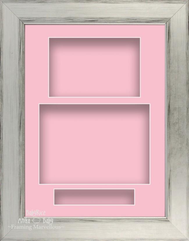 11.5x8.5" Silver Black 3D Deep Shadow Box Display Frame Pink Portrait