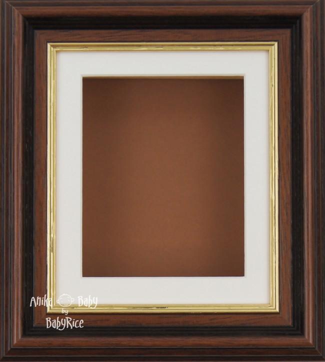 6.5x5.5" Box Display Frame Mahogany with Gold Trim