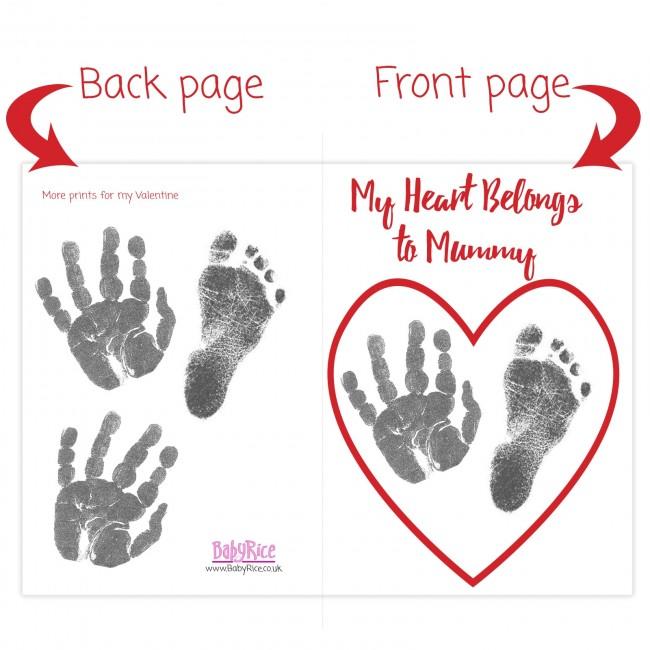 Valentine's Day Card for Mummy with Baby Hand and Foot Prints