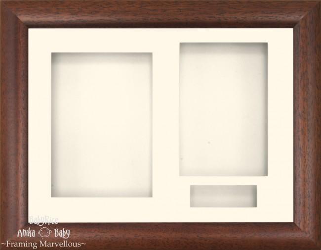 Dark Wood Rustic 3D Display Box Frame Cream