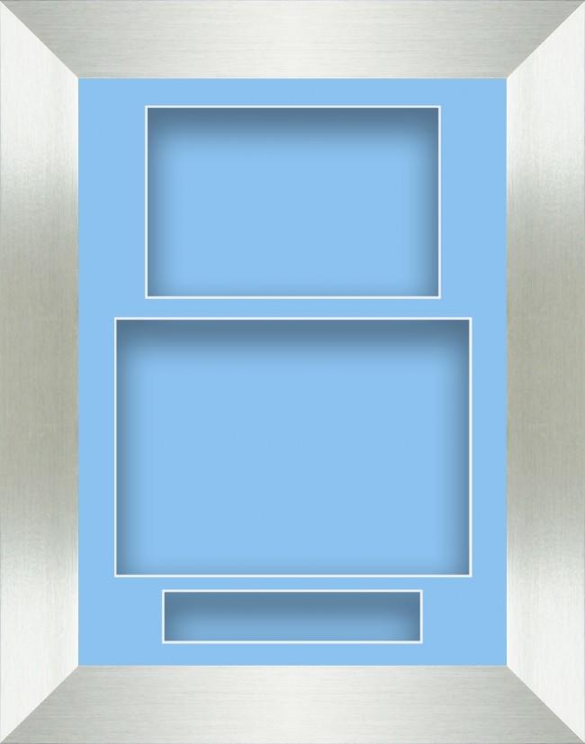 11.5x8.5 Silver Deep Box Display Frame Blue Portrait