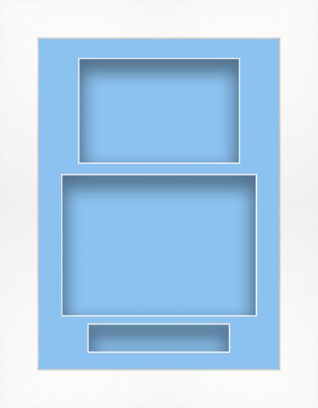 11.5x8.5 White Deep Box Display Frame Blue Portrait