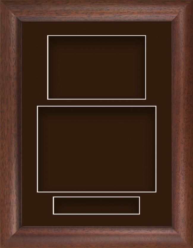 11.5x8.5 Dark Wood Cushion Deep Box Display Frame Brown Portrait