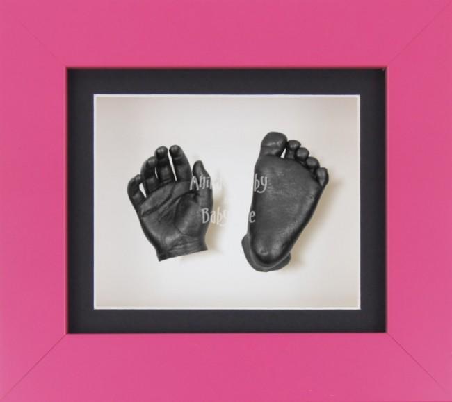 Baby Casting Kit Pink Frame Black White Display Pewter paint