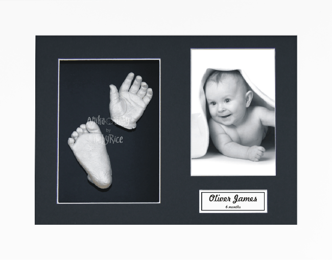 Newborn Baby Casting Kit, White Frame, Black Display, Silver