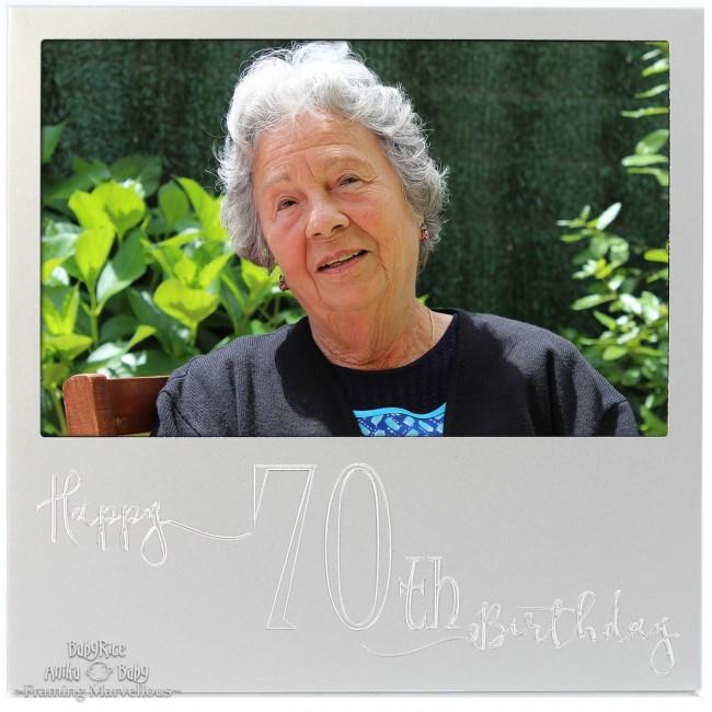 New Engraved Silver 70th Birthday Photo Frame