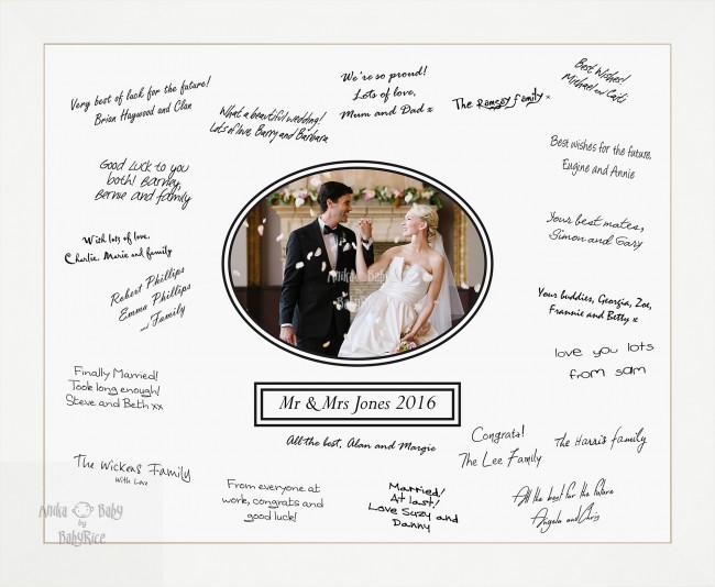 Medium 12x16" Wedding Guest Signing Board White Frame 