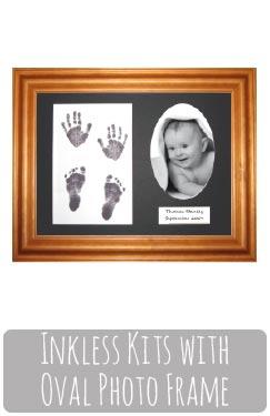 Baby Handprint Footprints Kit with Photo Prints Display Frame
