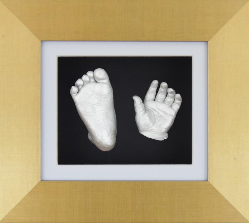 Gold Frame Silver baby hand & foot casting kit