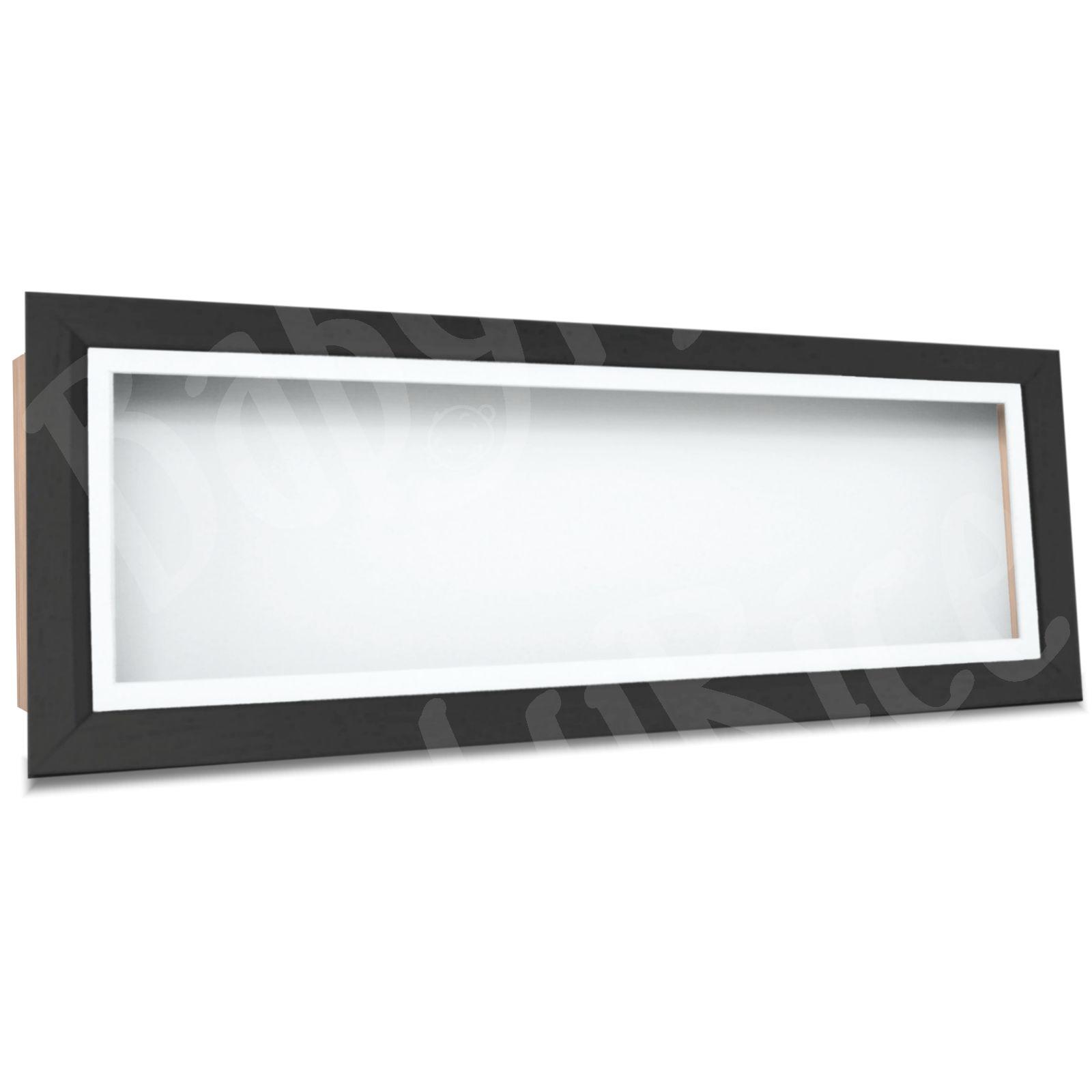 Long Large Black Shadow Box Frame White inserts