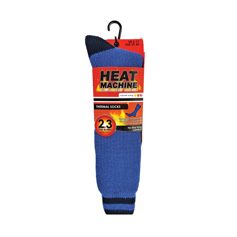Heat Machine Mens Long Thermal 2.3 Tog Work Sock in Assorted Colours