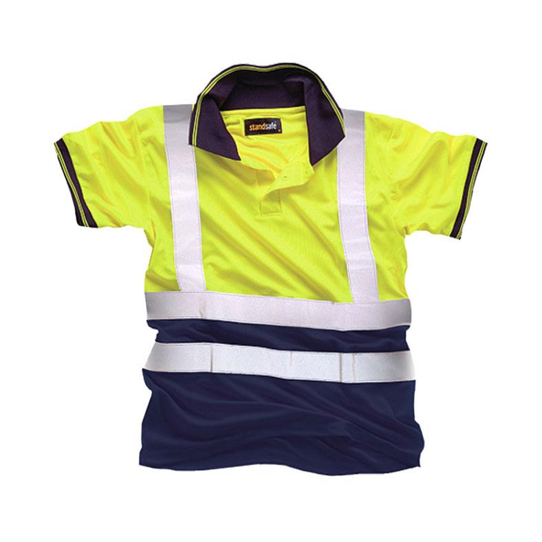 Hi-Vis 2-Tone Polo Shirt in Yellow and Navy